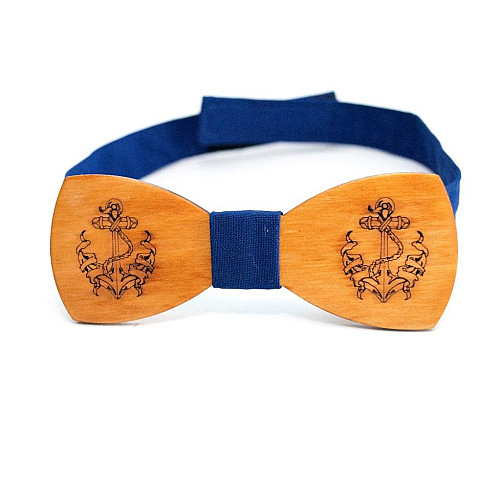 Морская деревянная галстук бабочка Gofin с якорем GBDH-8251