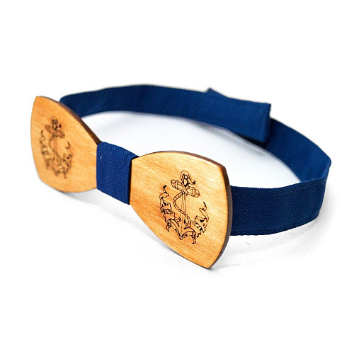 Морская деревянная галстук бабочка Gofin с якорем GBDH-8251