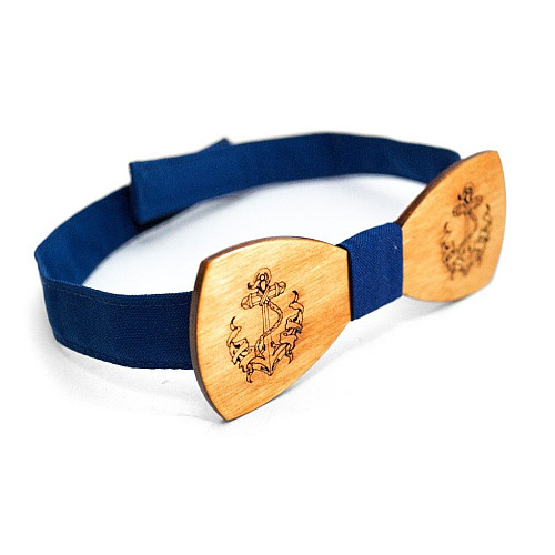 Морская деревянная галстук бабочка Gofin с якорем GBDH-8251