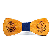 Морская деревянная галстук бабочка Gofin с якорем GBDH-8251