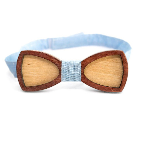 Деревянная галстук бабочка Gofin двухслойная с окантовкой GBDH-8252