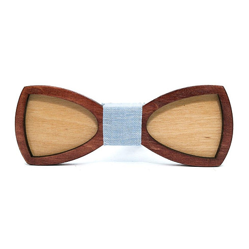 Деревянная галстук бабочка Gofin двухслойная с окантовкой GBDH-8252