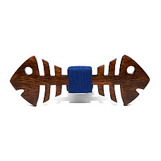 Деревянная бабочка Gofin Рыба темная GBDH-8254