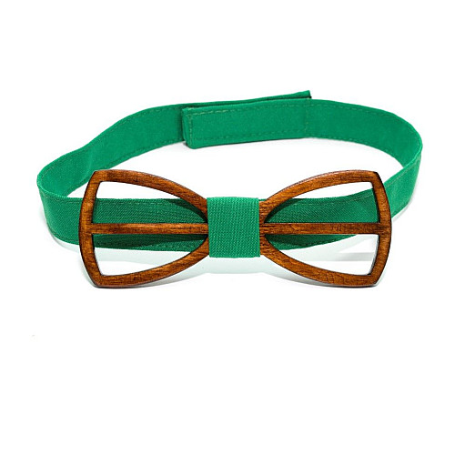 Деревянная галстук бабочка Gofin с вырезом темная GBDH-8266