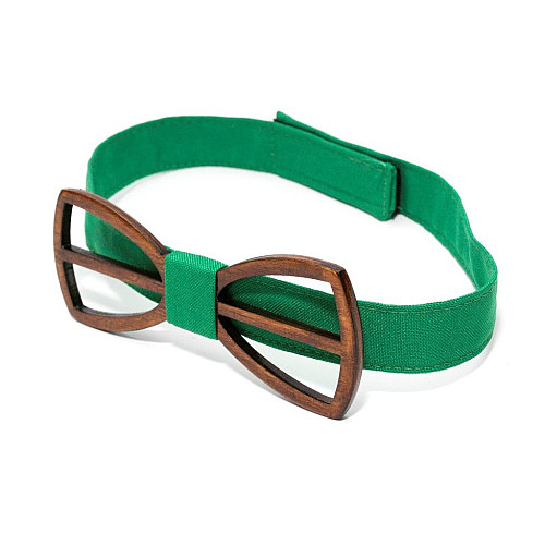 Деревянная галстук бабочка Gofin с вырезом темная GBDH-8266