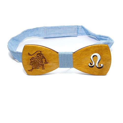 Дерев'яний краватка метелик Gofin знак зодіаку лев GBDH-8269