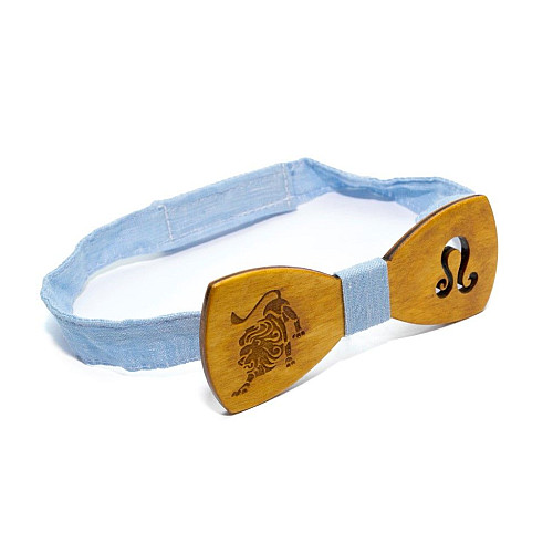 Дерев'яний краватка метелик Gofin знак зодіаку лев GBDH-8269