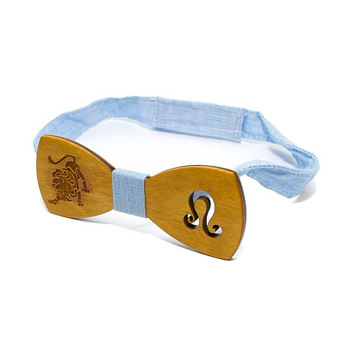 Дерев'яний краватка метелик Gofin знак зодіаку лев GBDH-8269