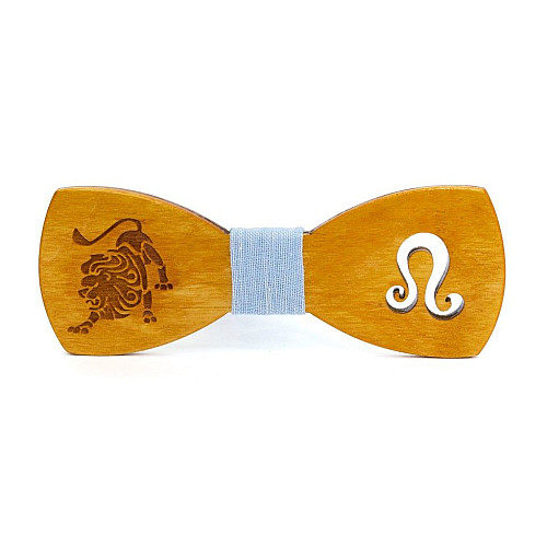 Дерев'яний краватка метелик Gofin знак зодіаку лев GBDH-8269