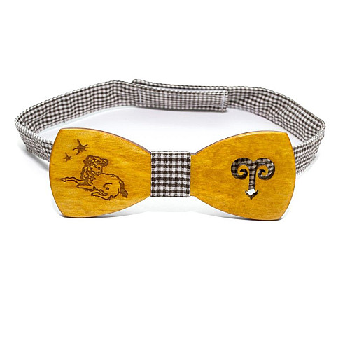 Деревянная галстук бабочка Gofin знак зодиака овен GBDH-8272