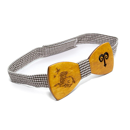 Деревянная галстук бабочка Gofin знак зодиака овен GBDH-8272