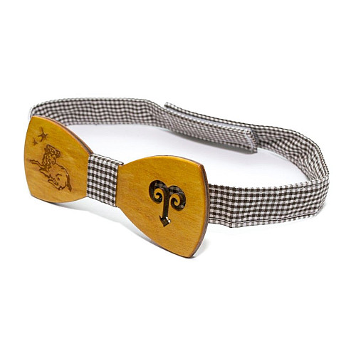 Деревянная галстук бабочка Gofin знак зодиака овен GBDH-8272