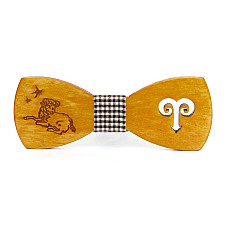 Дерев'яний краватка метелик Gofin знак зодіаку овен GBDH-8272