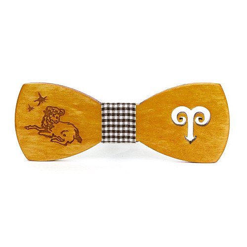 Деревянная галстук бабочка Gofin знак зодиака овен GBDH-8272