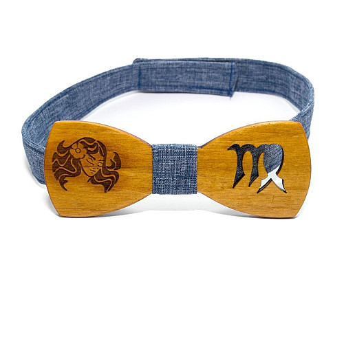 Дерев'яний краватка метелик Gofin знак зодіаку діва GBDH-8274