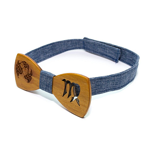 Дерев'яний краватка метелик Gofin знак зодіаку діва GBDH-8274