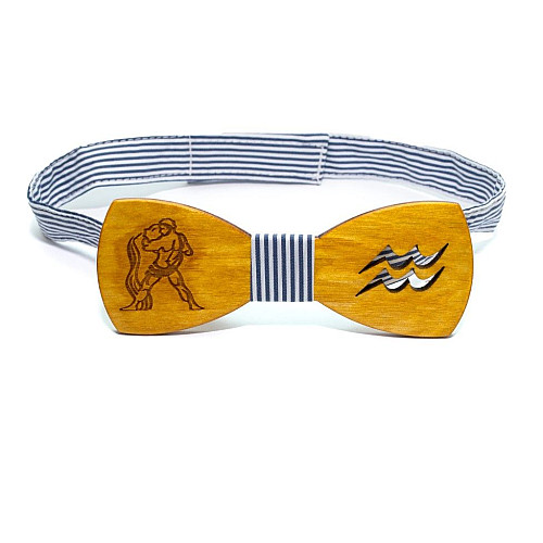 Дерев'яний краватка метелик Gofin знак зодіаку водолій GBDH-8275