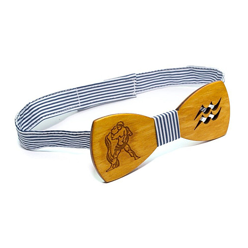 Дерев'яний краватка метелик Gofin знак зодіаку водолій GBDH-8275