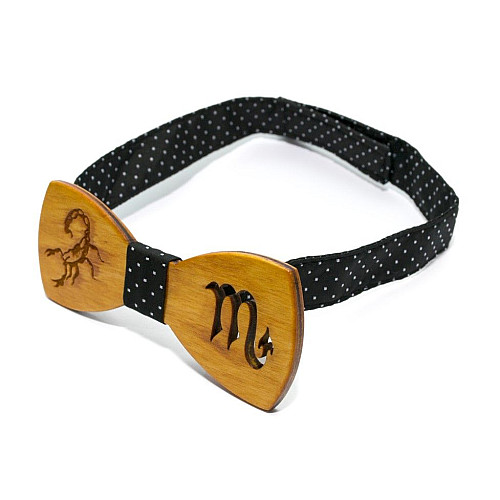 Деревянная галстук бабочка Gofin со знаком зодиака скорпион GBDH-8277