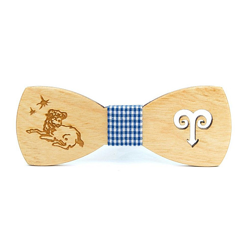 Деревянная бабочка Gofin со знаком зодиака овен GBDH-8278