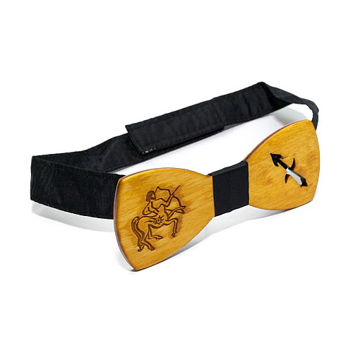 Дерев'яний краватка метелик Gofin знак зодіаку стрілець GBDH-8283