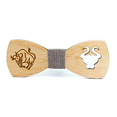 Деревянная галстук бабочка Gofin знак зодиака телец GBDH-8285