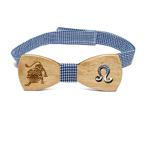 Деревянная галстук бабочка Gofin знак зодиака лев GBDH-8286