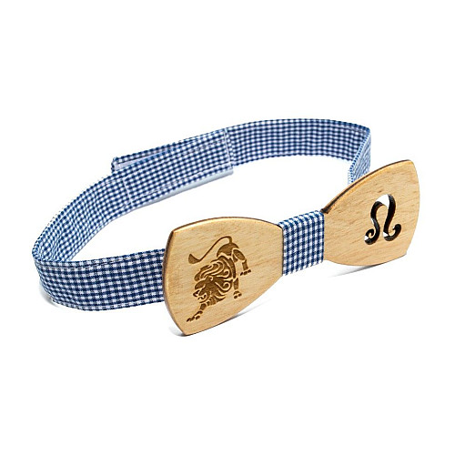 Деревянная галстук бабочка Gofin знак зодиака лев GBDH-8286