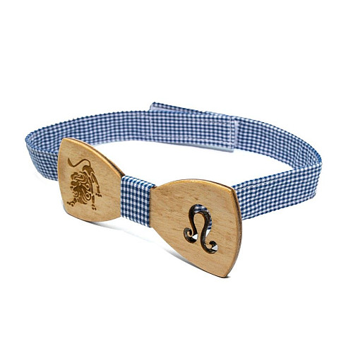 Деревянная галстук бабочка Gofin знак зодиака лев GBDH-8286