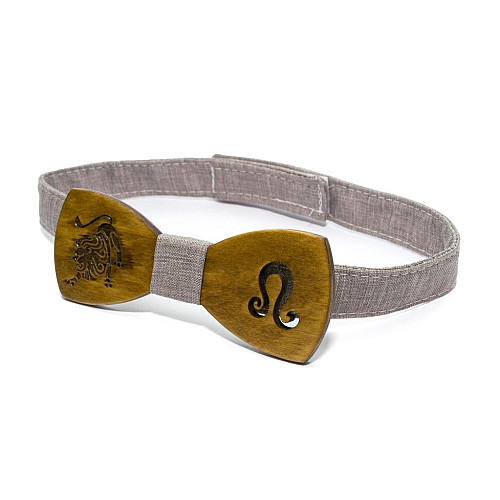 Деревянная бабочка Gofin знак зодиака лев GBDH-8288