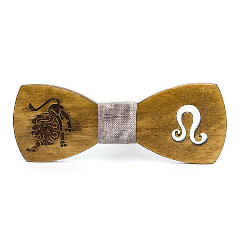 Деревянная бабочка Gofin знак зодиака лев GBDH-8288