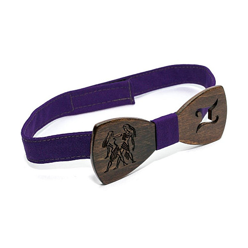 Деревянная галстук бабочка Gofin знак зодиака близнецы GBDH-8289