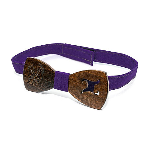 Деревянная галстук бабочка Gofin знак зодиака близнецы GBDH-8289