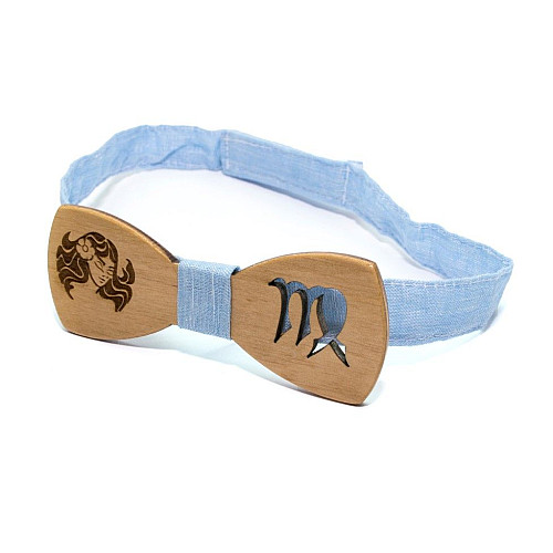 Светлая деревянная галстук бабочка Gofin знак зодиака дева GBDH-8290