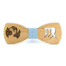Светлая деревянная галстук бабочка Gofin знак зодиака дева GBDH-8290