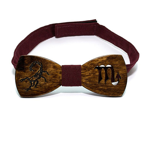 Деревянная галстук бабочка Gofin знак зодиака скорпион GBDH-8291