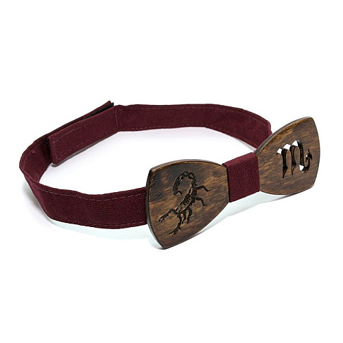 Деревянная галстук бабочка Gofin знак зодиака скорпион GBDH-8291