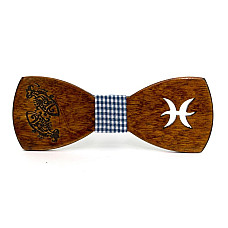 Деревянная галстук бабочка Gofin знак зодиака рыбы GBDH-8292