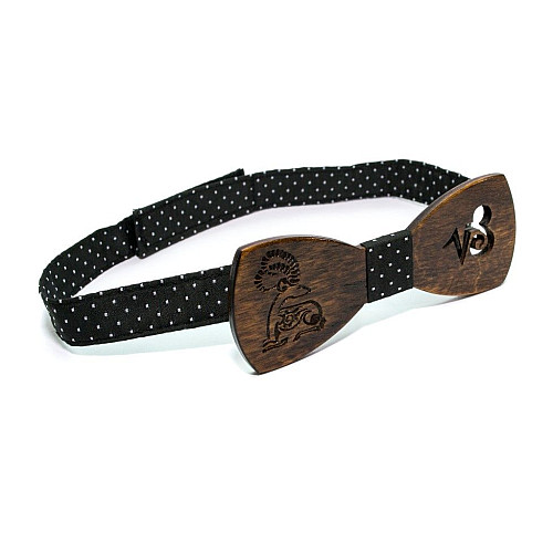 Деревянная галстук бабочка Gofin темная знак зодиака козерог GBDH-8293