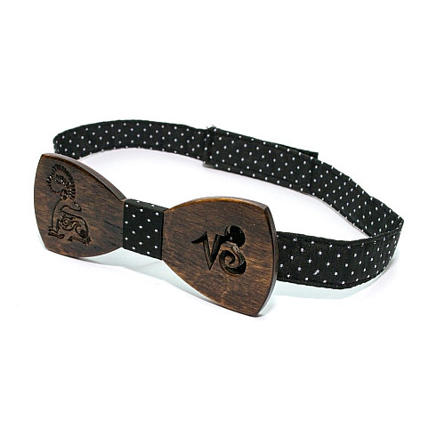 Деревянная галстук бабочка Gofin темная знак зодиака козерог GBDH-8293