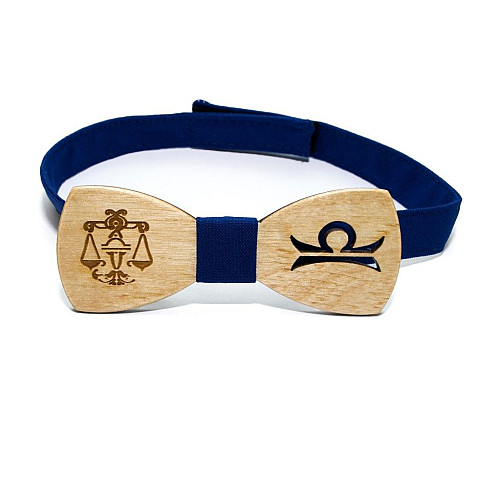 Деревянная галстук бабочка Gofin знак зодиака весы GBDH-8296