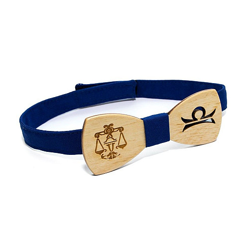 Деревянная галстук бабочка Gofin знак зодиака весы GBDH-8296
