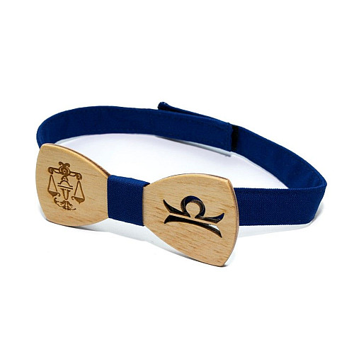 Деревянная галстук бабочка Gofin знак зодиака весы GBDH-8296