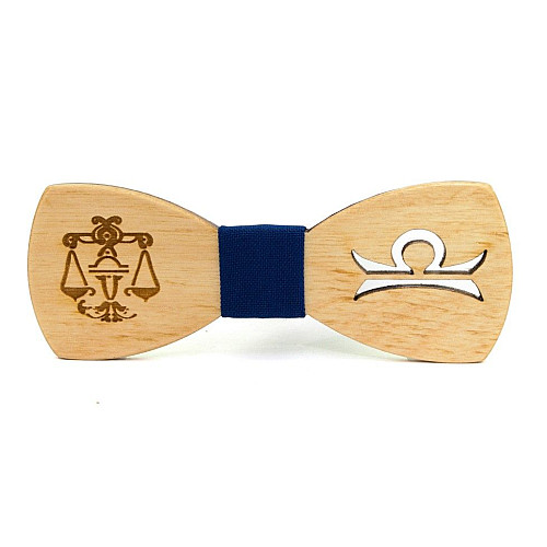 Деревянная галстук бабочка Gofin знак зодиака весы GBDH-8296