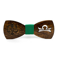 Деревянная галстук бабочка Gofin темная знак зодиака весы GBDH-8297