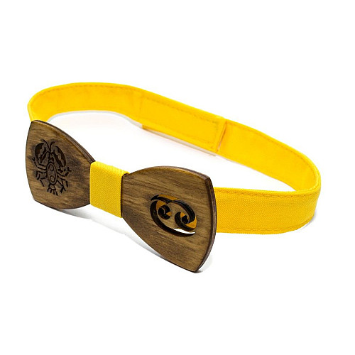 Дерев'яна краватка метелик Gofin знак зодіаку рак GBDH-8298