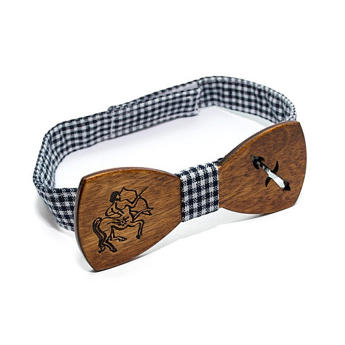 Дерев'яна краватка метелик Gofin зі знаком зодіаку стрілець GBDH-8307