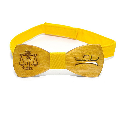 Дерев'яна краватка метелик Gofin зі знаком зодіаку терези GBDH-8308