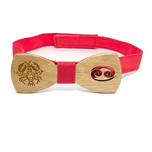 Дерев'яна краватка метелик Gofin зі знаком зодіаку рак GBDH-8310