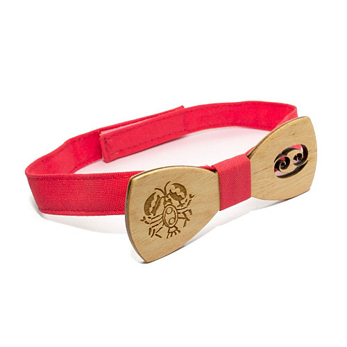 Дерев'яна краватка метелик Gofin зі знаком зодіаку рак GBDH-8310